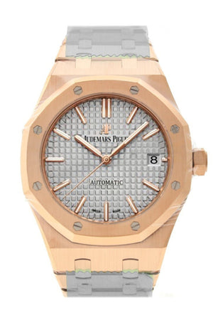 Audemars Piguet Royal Oak 37Mm Nickel Grey Dial 18K Rose Gold Automatic Watch 15450Or.oo.1256Or.01