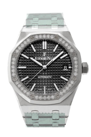 Audemars Piguet Royal Oak 37Mm Black Dial Diamond Stainless Steel Watch 15451St.zz.1256St.01