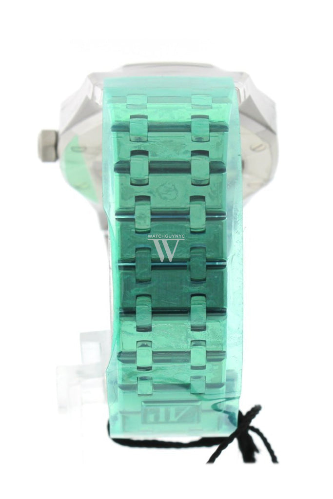 Audemars Piguet Royal Oak 37Mm Grey Ruthenium-Toned Dial Diamond Stainless Steel Watch