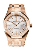 Audemars Piguet Royal Oak 37mm Silver-toned Dial Hammered 18k Pink Gold Automatic 15454OR.GG.1259OR.01