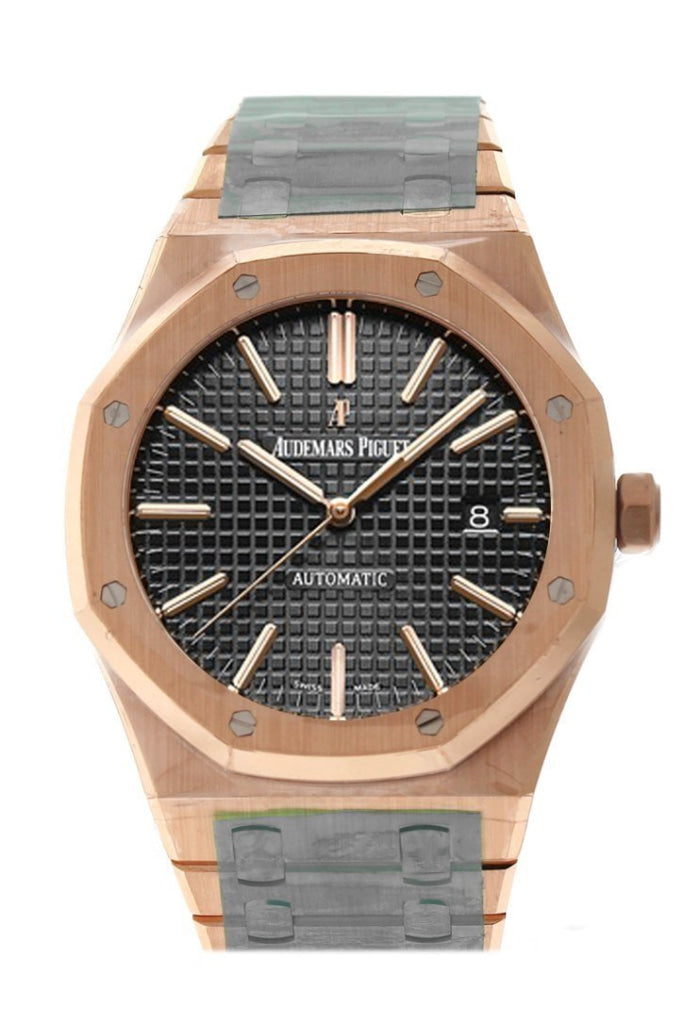 Audemars Piguet Royal Oak 41mm Black dial Pink Gold Watche 15400OR.OO. WatchGuyNYC