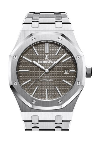 Audemars Piguet Royal Oak 41Mm Grey Ruthenium-Toned Dial Stainless Steel Bracelet Mens Watch