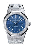 Audemars Piguet Royal Oak 41mm Blue dial Hammered 18K white gold Men's Watch 15410BC.GG.1224BC.01