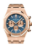Audemars Piguet Royal Oak 41mm Blue Dial 18K pink gold Bracelet Men's Watch 26331OR.OO.1220OR.01 DCM