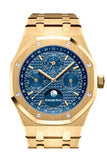 Audemars Piguet Royal Oak 41mm Blue Dial 18K Yellow Gold Men's Watch 26574BA.OO.1220BA.01