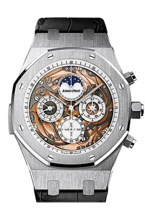 Audemars Piguet Royal Oak 44Mm Grande Complication Sapphire Dial Black Crocodile Strap 18K White