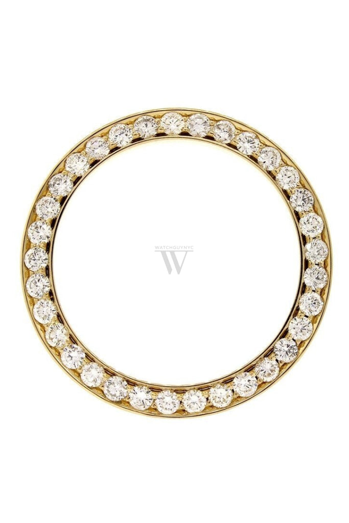 Custom Diamond Bezel Rolex Datejust Mens 36Mm 3.75Ct Solid 18K Yellow Gold / Si None Custom-Bezel