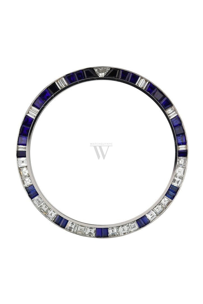 Custom Diamond Bezel Rolex Gmt-Master Ii Mens 40Mm Ct Solid 14K White Gold / Si None Custom-Bezel