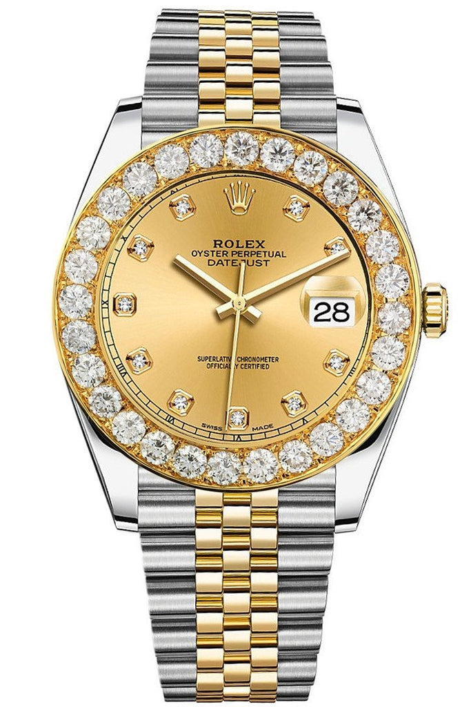 Custom Diamond Bezel Rolex Day-Date / Datejust 41Mm Solid 14K Yellow Gold Custom-Bezel