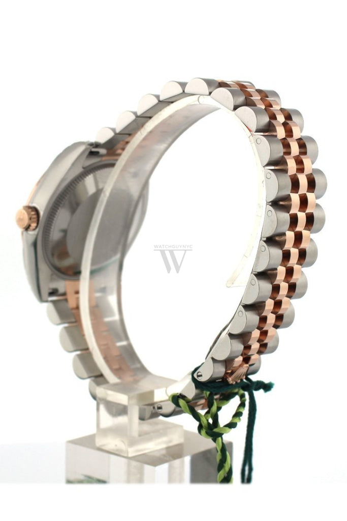 Custom Diamond Bezel Rolex Datejust 31 Silver Dial 18K Rose Gold Two Tone Jubilee Ladies Watch