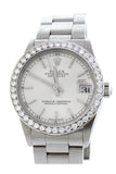Rolex Custom Diamond Bezel Datejust 31 Silver Dial Ladies Watch 178274