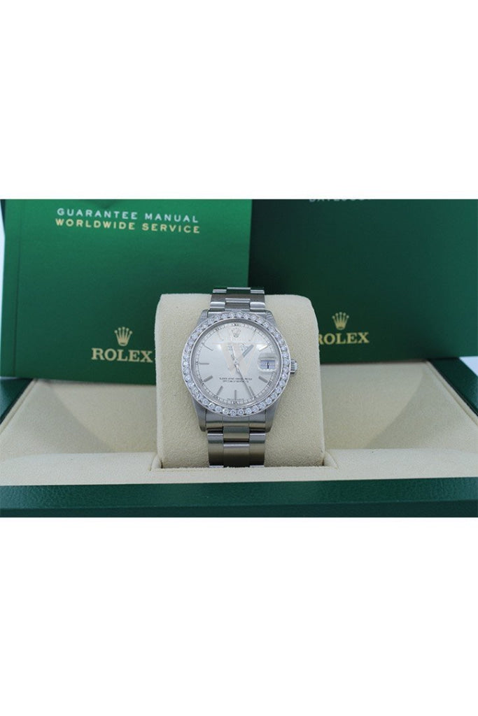 Rolex Custom Diamond Bezel Datejust 31 Silver Dial Ladies Watch 178274 Custom-Bezel