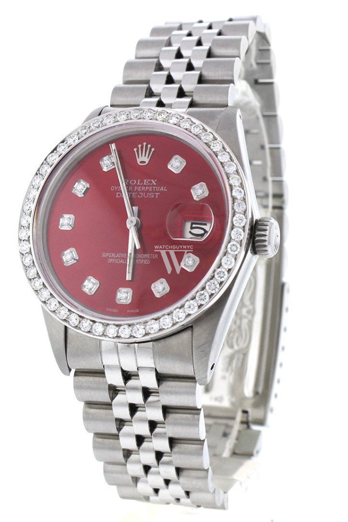 Rolex datejust red second hand hotsell