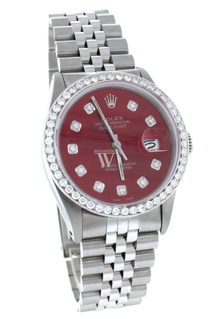 Silver rolex shop red face