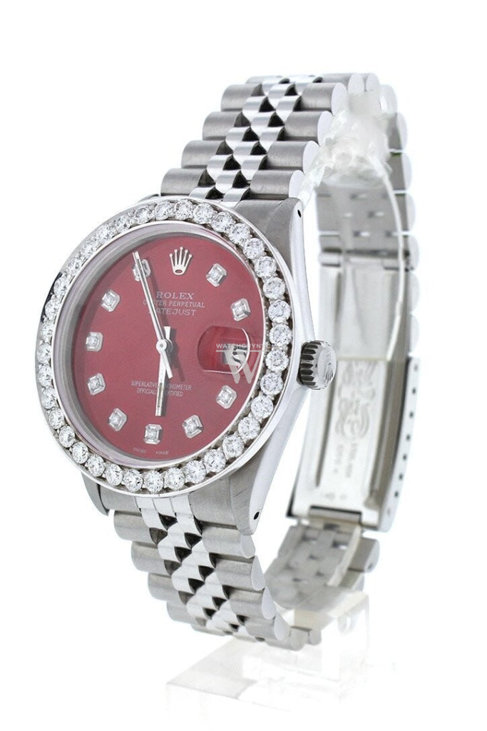 Rolex Custom Diamond Bezel Datejust 36 Ladies 116200 WatchGuyNYC