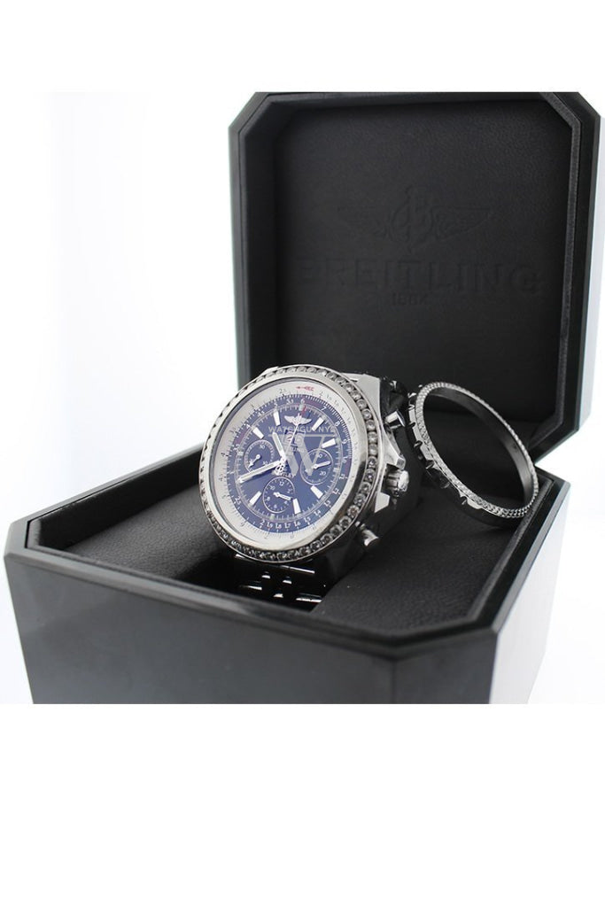 Breitling Custom Diamond Bezel Bentley 6.75 Mens Watch A4436212-B728Ss Watches