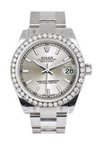 Rolex Custom Diamond Bezel Datejust 31 Silver Dial Oyster Ladies Watch 178240