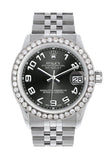 Rolex Custom Diamond Bezel Datejust 31 Black Concentric Dial Jubilee Ladies Watch 178240