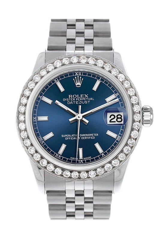 Custom Diamond Bezel Rolex Datejust 31 Ladies 178240 WatchGuyNYC