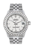 Rolex Custom Diamond Bezel Datejust 31 White Dial Jubilee Ladies Watch 178240 / Si None Custom-Bezel