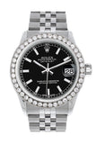 Rolex Custom Diamond Bezel Datejust 31 Black Dial Jubilee Ladies Watch 178240 / Si None Custom-Bezel