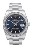 Custom Diamond Bezel Rolex Datejust 36 Black Roman Dial Stainless Steel Jubilee Bracelet Men's Watch 116200