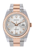 Custom Diamond Bezel Rolex Datejust 36 Silver Rose Gold Two Tone Watch 116201 116231 Custom-Bezel