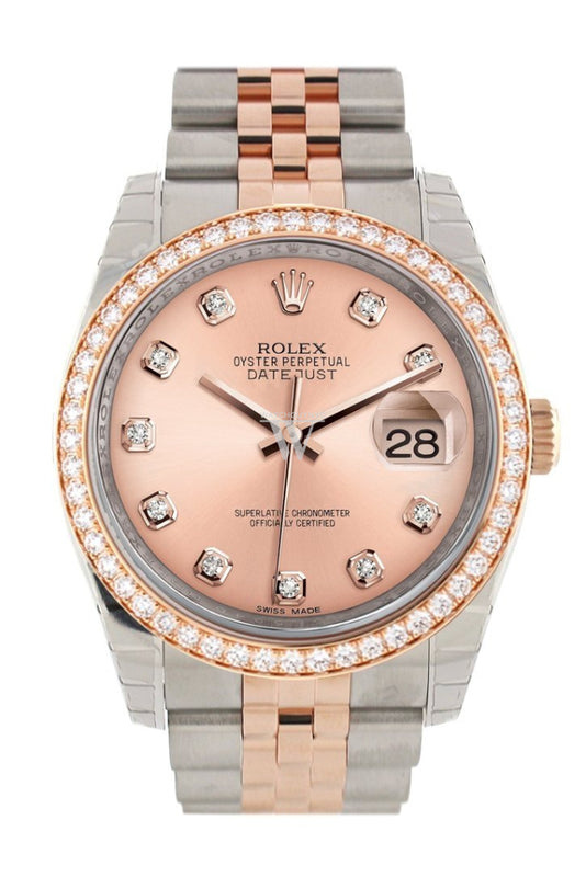 Rolex datejust two sales tone rose gold
