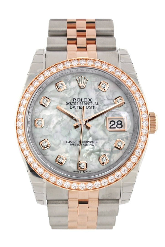 Rolex datejust 36 mother best sale of pearl rose gold
