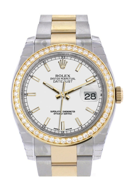Rolex datejust 36 outlet two tone diamond bezel