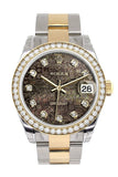 Custom Diamond Bezel Rolex Datejust 31 Black Mother Of Pearl Jubilee Diamonds Dial Ladies Watch Two