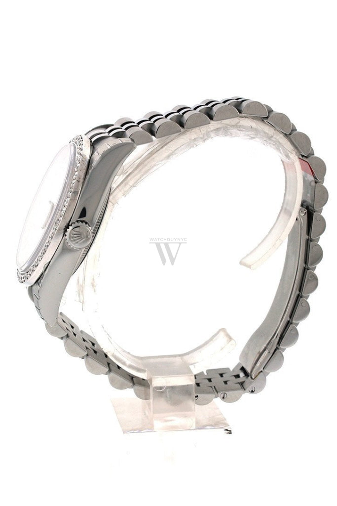 Rolex Custom Datejust 36 Mother Of Pearl Diamond Dial Bezel Mens Watch 116200 Watches