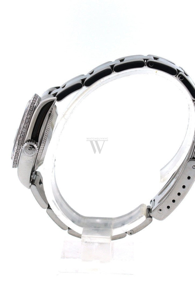 Rolex Custom Datejust 26 Blue Mother Of Pearl Diamond Dial Bezel Mens Watch 179160 Watches