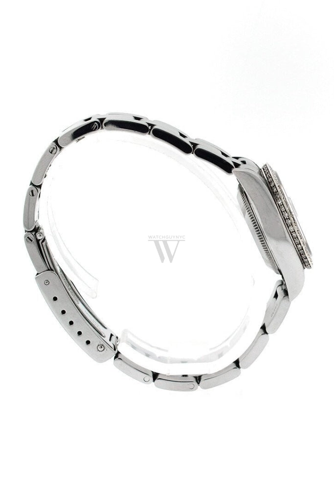 Rolex Custom Datejust 26 Blue Mother Of Pearl Diamond Dial Bezel Mens Watch 179160 Watches