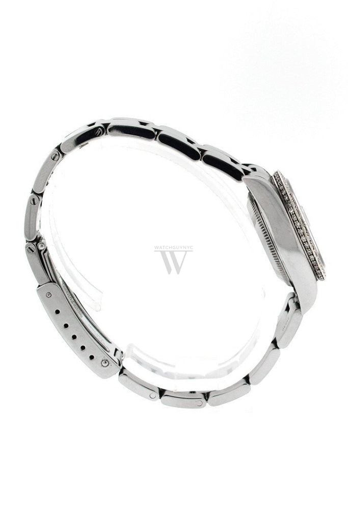 Rolex Custom Datejust 26 Blue Mother Of Pearl Diamond Dial Bezel Mens Watch 179160 Watches