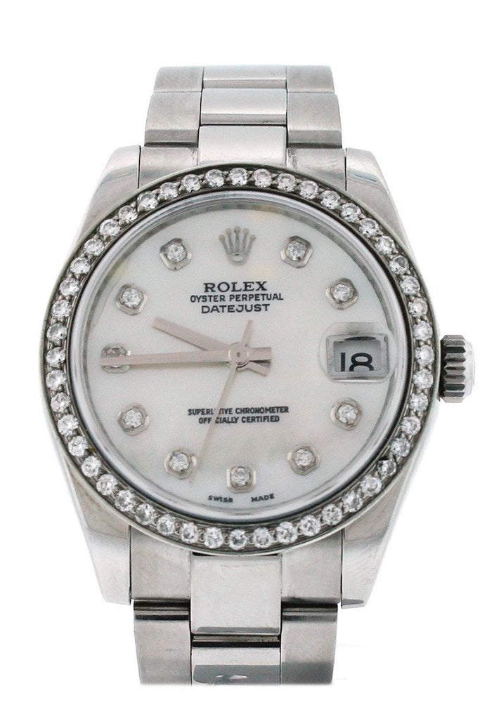 Rolex Custom Datejust 31 Mother Of Pearl Diamond Dial Bezel Mens Watch 178240 / None Watches