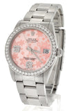 Rolex Custom Datejust 31 Pink Floral Diamond Dial Bezel Ladies Watch Custom-Bezel