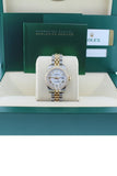 Rolex Custom Datejust 26 White Roman Dial Diamond Bezel Ladies Watch 179173 Custom-Bezel