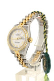 Rolex Custom Datejust 26 White Roman Dial Diamond Bezel Ladies Watch 179173 Custom-Bezel