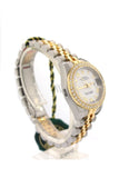 Rolex Custom Datejust 26 White Roman Dial Diamond Bezel Ladies Watch 179173 Custom-Bezel