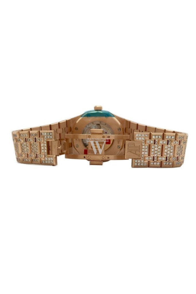 Audemars Piguet Royal Oak 41 With Custom Diamonds Pink Gold Mens Watch 15400Or.oo.1220Or.02 Watches