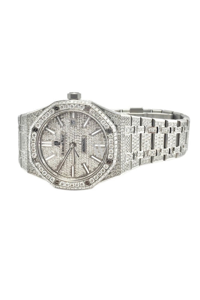 Audemars Piguet 41 Custom Diamonds Steel Mens Watch 15400St.oo.1220St.01 Watches