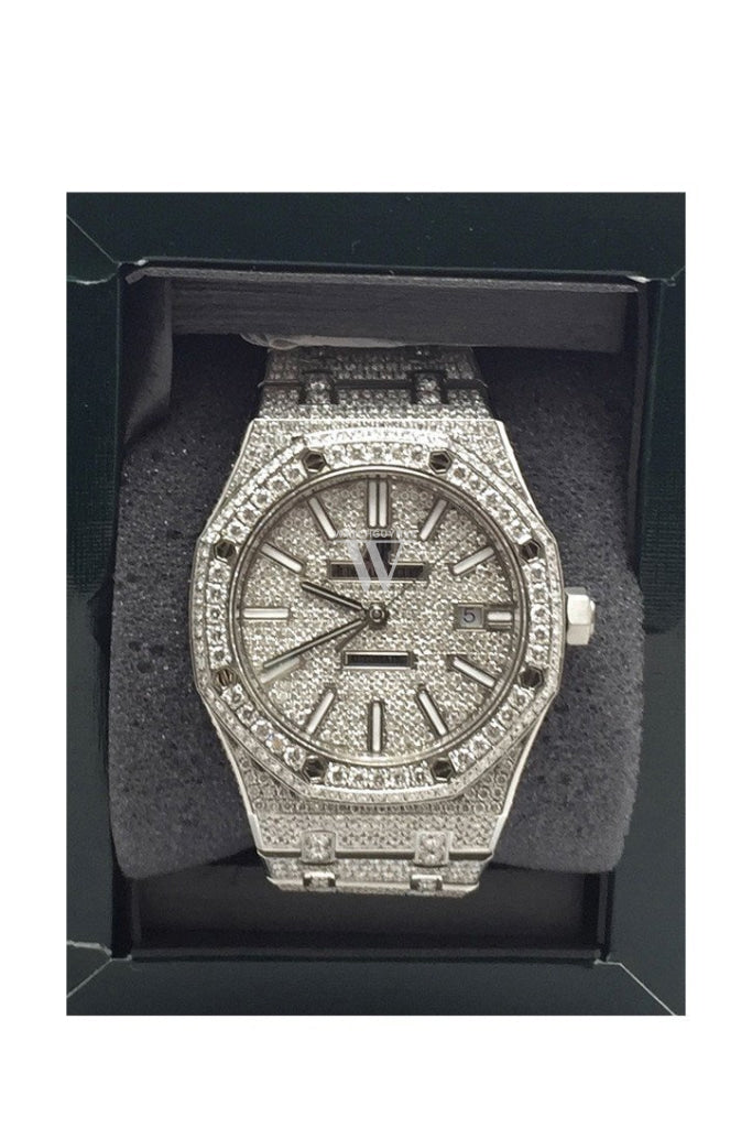 Audemars Piguet 41 Custom Diamonds Steel Mens Watch 15400St.oo.1220St.01 Watches