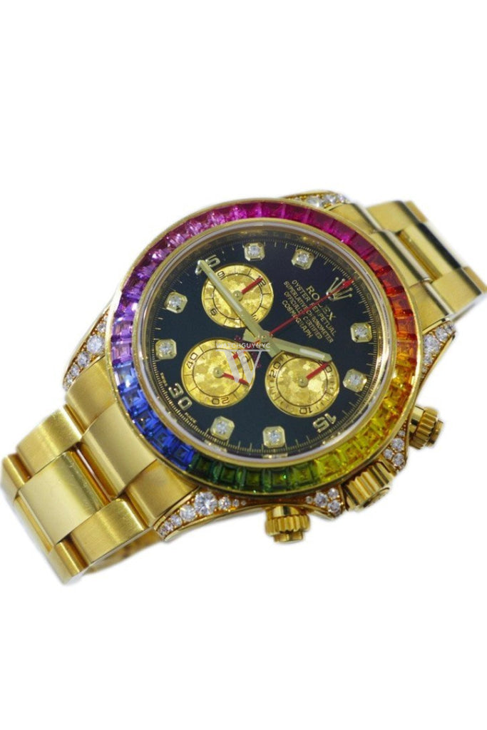 Rolex 116528 Cosmograph Daytona Custom Diamonds Bezel Lugs Mens