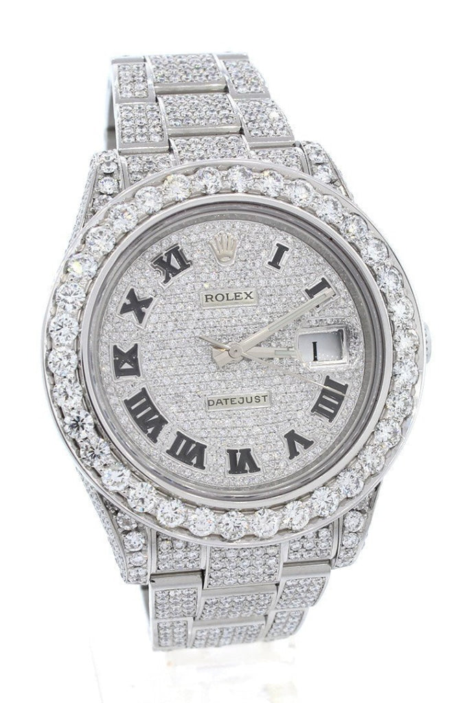 ROLEX 116334 CUSTOM DATEJUST 41 DIAMOND DIAL DIAMOND BEZEL NEW