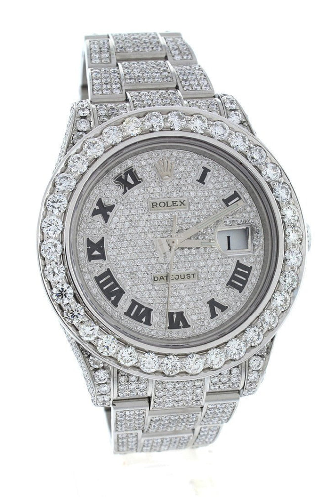 Silver diamond mens watch online