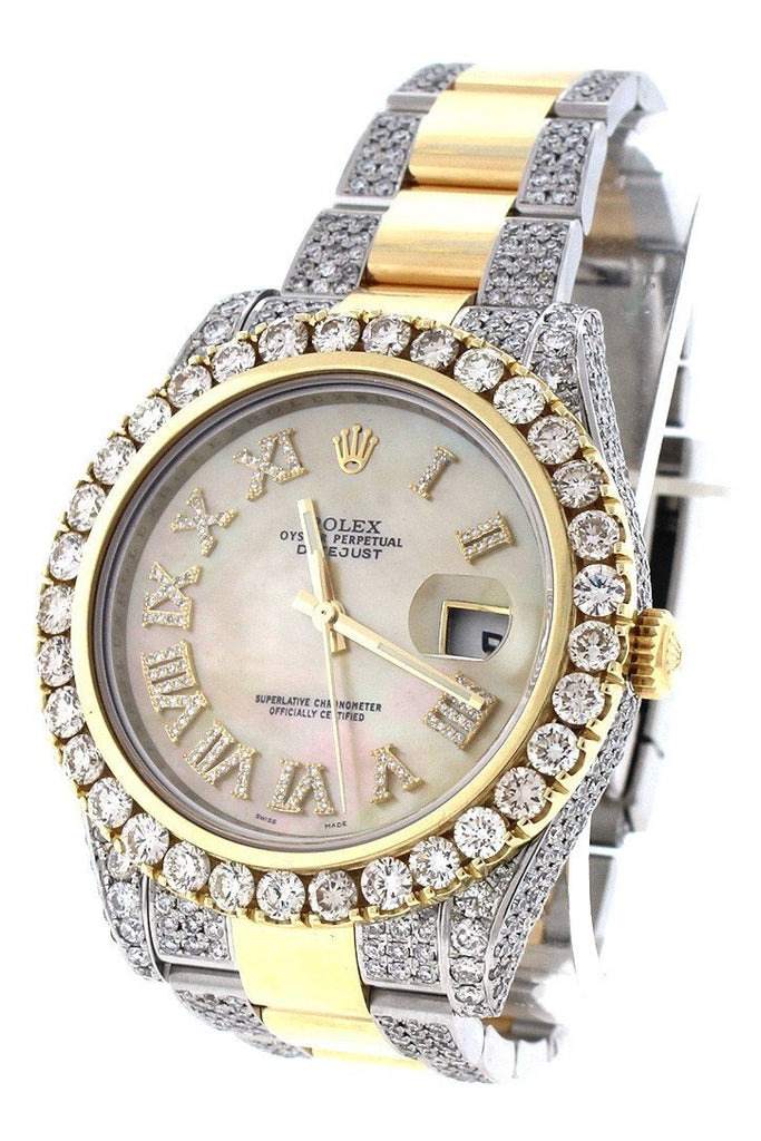 Rolex Datejust Ii 41 Roman Dial Custom Diamonds Mens Watch 116333 Watches