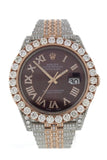 Custom Rolex Diamond 17CT Rolex Datejust 41mm Rose Gold Oyster Men's Watch 126331