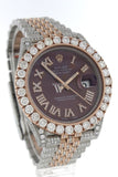 Custom Rolex Diamond 17Ct Datejust 41Mm Rose Gold Oyster Mens Watch 126331 Watches