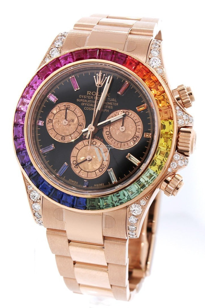 Rolex daytona rainbow deals gold price